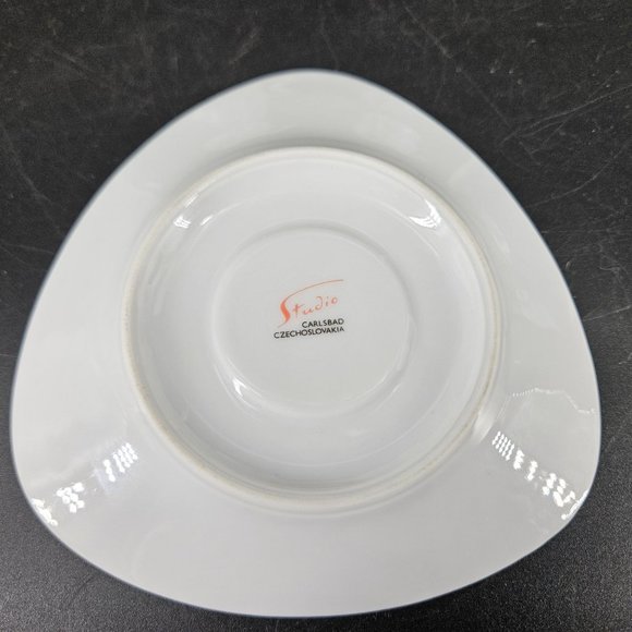 Atelier JM Lasov Delta Pyramid Czech Coffee Tea Mocha Cup Saucer Plate Set of 4 - Picture 10 of 12